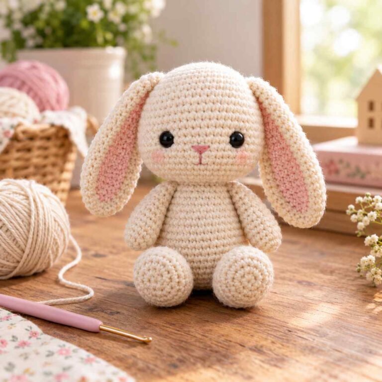 Free bunny crochet pattern - amigurumi rabbit sitting